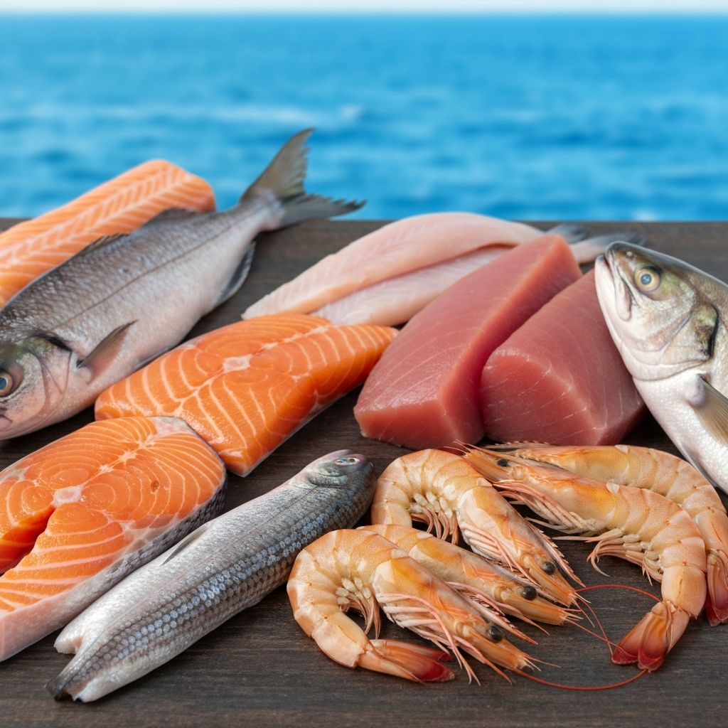 Fresh seafood and fish products from tropical waters